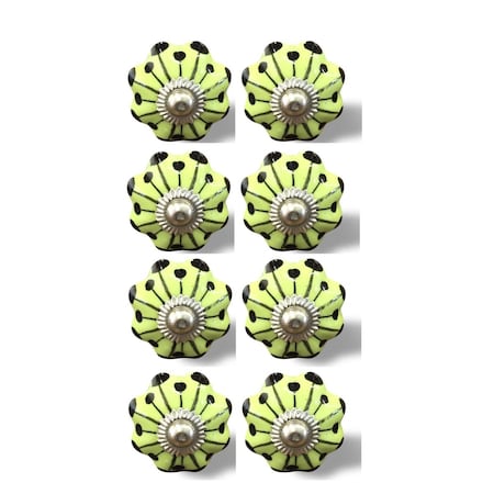 Decoracion K3533 Knob It - Yellow Green & Silver, 8PK DE3091738